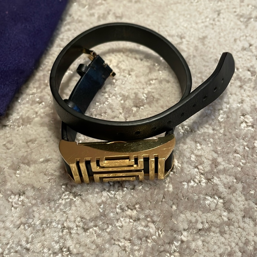 Tory Burch Fitbit wrap bracelet in black plus blue and pink rubber band